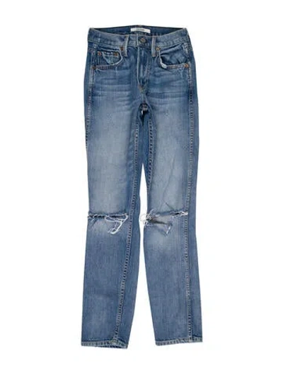 Pre-owned Grlfrnd Mid-rise Skinny Leg Jeans In Blue