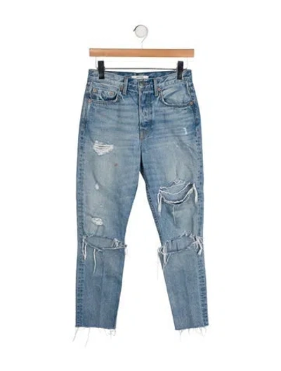 Pre-owned Grlfrnd Mid-rise Skinny Leg Jeans In Blue
