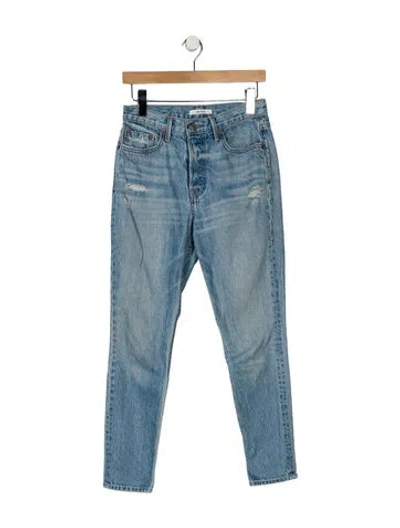 Pre-owned Grlfrnd Mid-rise Skinny Leg Jeans In Blue