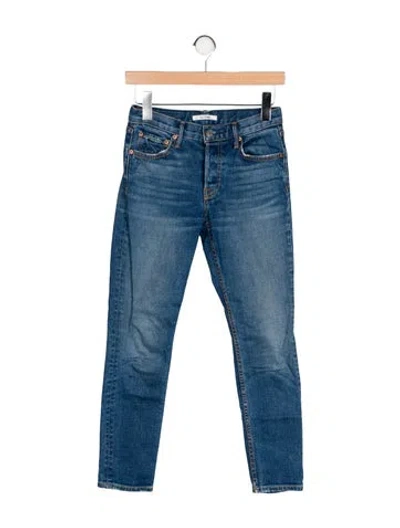 Pre-owned Grlfrnd Mid-rise Skinny Leg Jeans In Blue