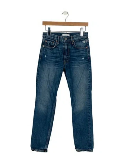 Pre-owned Grlfrnd Mid-rise Skinny Leg Jeans In Blue