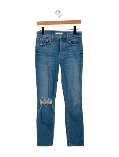 Pre-owned Grlfrnd Mid-rise Skinny Leg Jeans In Blue