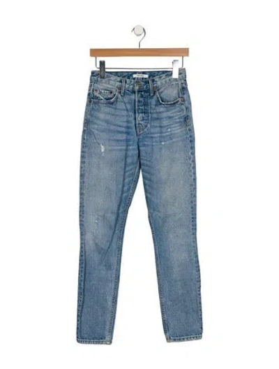 Pre-owned Grlfrnd Mid-rise Skinny Leg Jeans In Blue