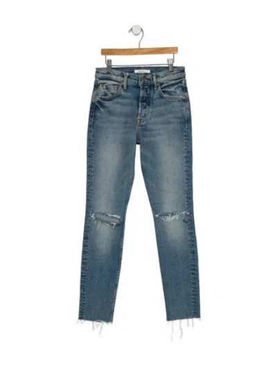 Pre-owned Grlfrnd Mid-rise Skinny Leg Jeans In Blue