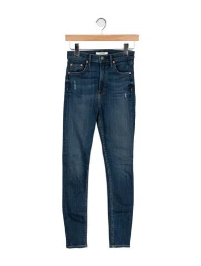 Pre-owned Grlfrnd Mid-rise Skinny Leg Jeans In Blue