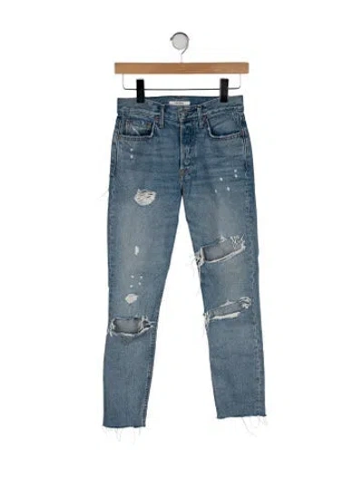 Pre-owned Grlfrnd Mid-rise Skinny Leg Jeans In Blue