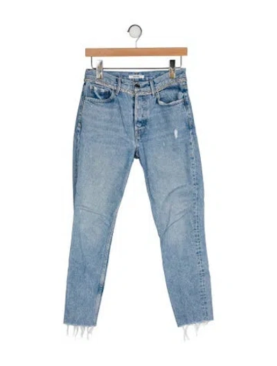 Pre-owned Grlfrnd Mid-rise Skinny Leg Jeans In Blue