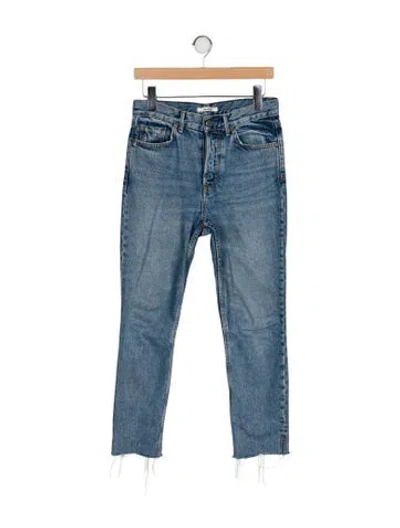 Pre-owned Grlfrnd Mid-rise Skinny Leg Jeans In Blue