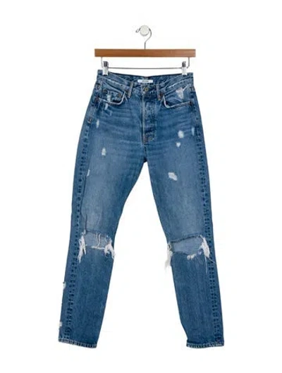 Pre-owned Grlfrnd Mid-rise Skinny Leg Jeans In Blue