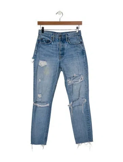 Pre-owned Grlfrnd Mid-rise Skinny Leg Jeans In Blue