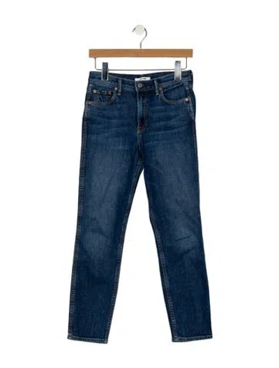 Pre-owned Grlfrnd Mid-rise Skinny Leg Jeans In Blue