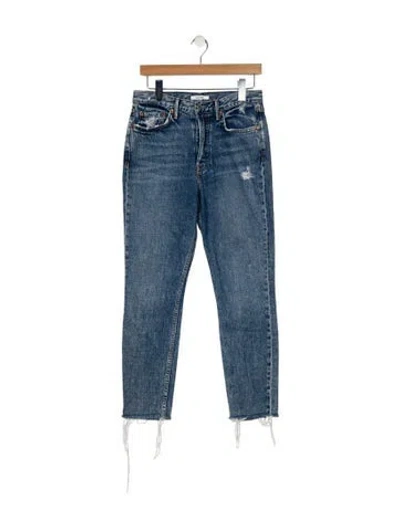 Pre-owned Grlfrnd Mid-rise Skinny Leg Jeans In Blue