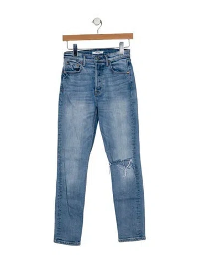Pre-owned Grlfrnd Mid-rise Skinny Leg Jeans In Blue
