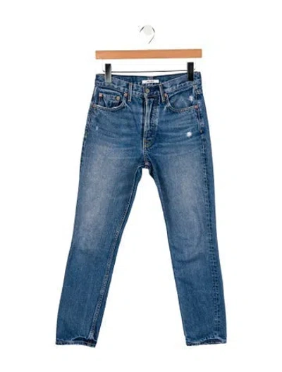 Pre-owned Grlfrnd Mid-rise Skinny Leg Jeans In Blue