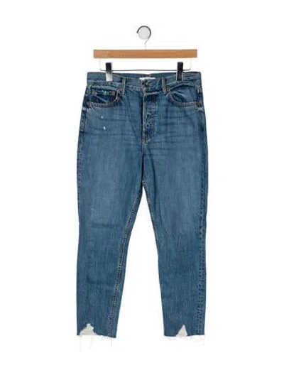 Pre-owned Grlfrnd Mid-rise Skinny Leg Jeans In Blue