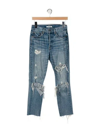 Pre-owned Grlfrnd Mid-rise Skinny Leg Jeans In Blue