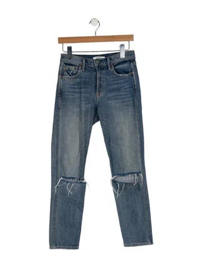 Pre-owned Grlfrnd Mid-rise Skinny Leg Jeans In Blue