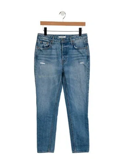Pre-owned Grlfrnd Mid-rise Skinny Leg Jeans In Blue