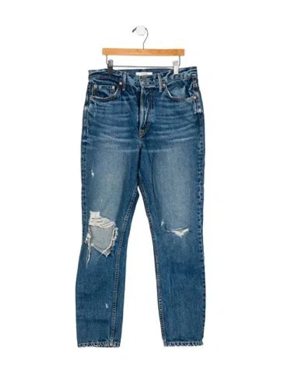 Pre-owned Grlfrnd Mid-rise Skinny Leg Jeans In Blue
