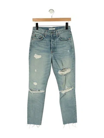 Pre-owned Grlfrnd Mid-rise Skinny Leg Jeans In Blue