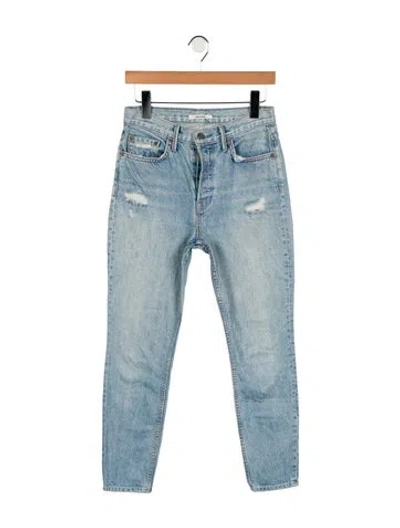 Pre-owned Grlfrnd Mid-rise Skinny Leg Jeans In Blue