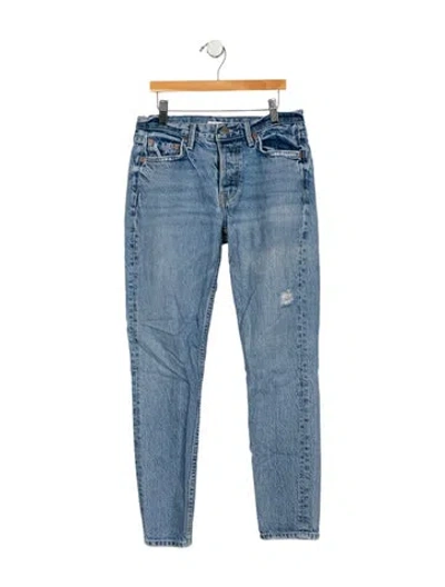 Pre-owned Grlfrnd Mid-rise Skinny Leg Jeans In Blue