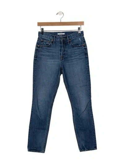 Pre-owned Grlfrnd Mid-rise Skinny Leg Jeans In Blue
