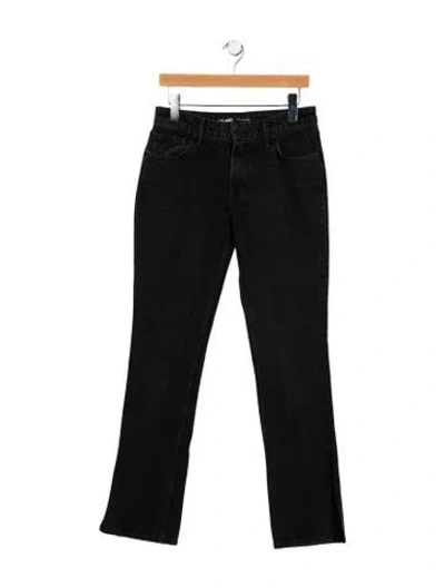 Pre-owned Grlfrnd Mid-rise Straight Leg Jeans In Black