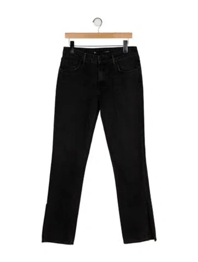 Pre-owned Grlfrnd Mid-rise Straight Leg Jeans In Black