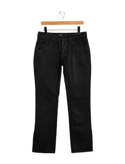 Pre-owned Grlfrnd Mid-rise Straight Leg Jeans In Black