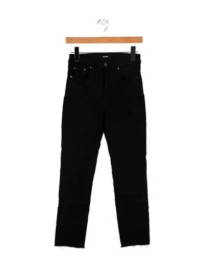Pre-owned Grlfrnd Mid-rise Straight Leg Jeans In Black