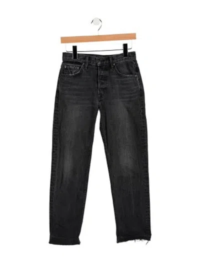 Pre-owned Grlfrnd Mid-rise Straight Leg Jeans In Black