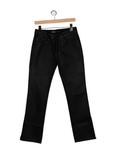 Pre-owned Grlfrnd Mid-rise Straight Leg Jeans In Black