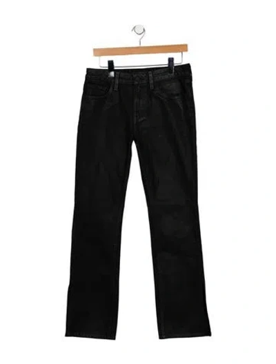 Pre-owned Grlfrnd Mid-rise Straight Leg Jeans In Black