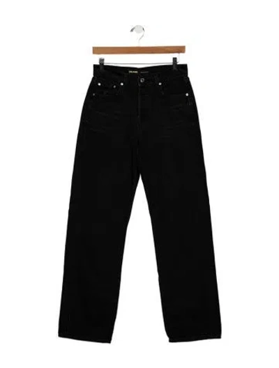 Pre-owned Grlfrnd Mid-rise Straight Leg Jeans In Black