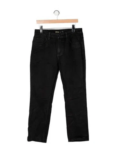 Pre-owned Grlfrnd Mid-rise Straight Leg Jeans In Black