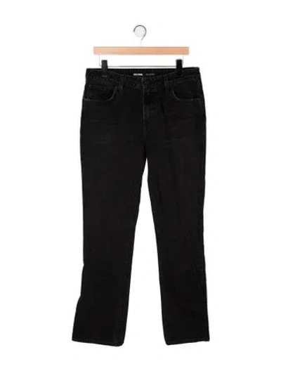 Pre-owned Grlfrnd Mid-rise Straight Leg Jeans In Black
