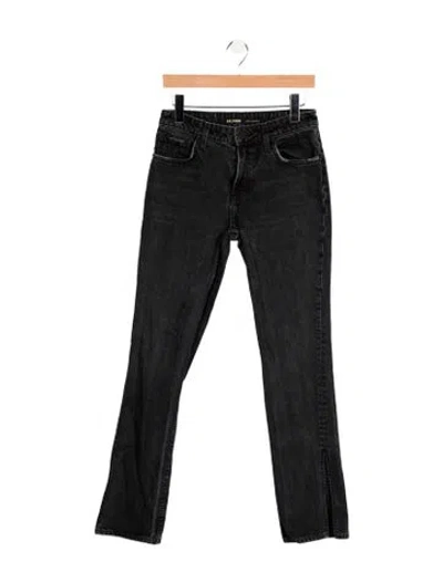 Pre-owned Grlfrnd Mid-rise Straight Leg Jeans In Black