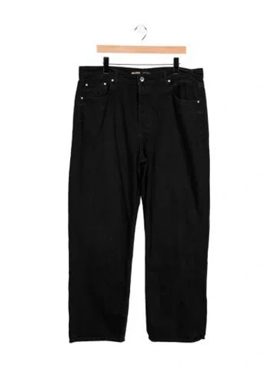 Pre-owned Grlfrnd Mid-rise Straight Leg Jeans In Black