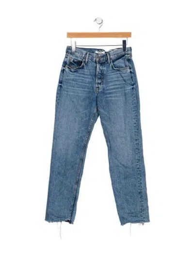 Pre-owned Grlfrnd Mid-rise Straight Leg Jeans In Blue