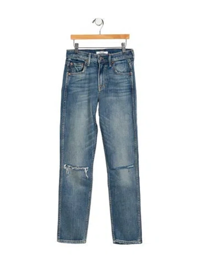 Pre-owned Grlfrnd Mid-rise Straight Leg Jeans In Blue