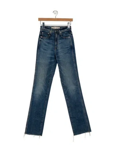 Pre-owned Grlfrnd Mid-rise Straight Leg Jeans In Blue