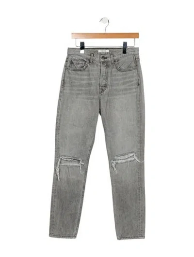 Pre-owned Grlfrnd Mid-rise Straight Leg Jeans In Blue