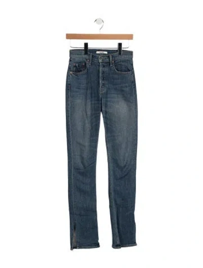 Pre-owned Grlfrnd Mid-rise Straight Leg Jeans In Blue