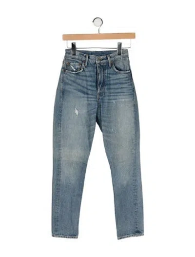 Pre-owned Grlfrnd Mid-rise Straight Leg Jeans In Blue