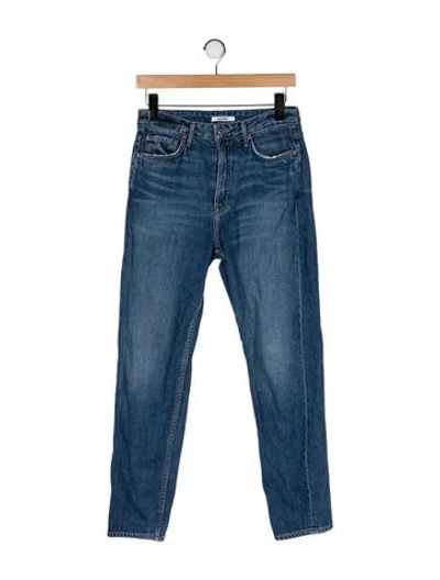 Pre-owned Grlfrnd Mid-rise Straight Leg Jeans In Blue
