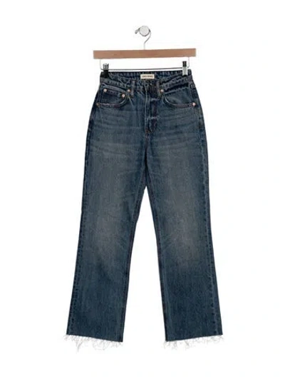 Pre-owned Grlfrnd Mid-rise Straight Leg Jeans In Blue