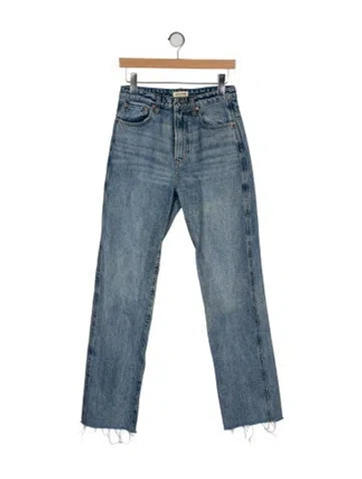 Pre-owned Grlfrnd Mid-rise Straight Leg Jeans In Blue