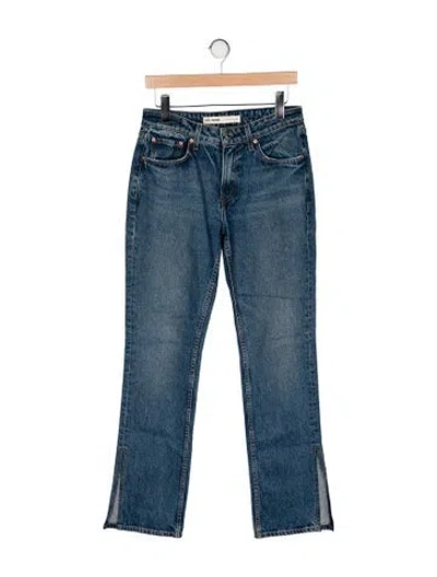Pre-owned Grlfrnd Mid-rise Straight Leg Jeans In Blue