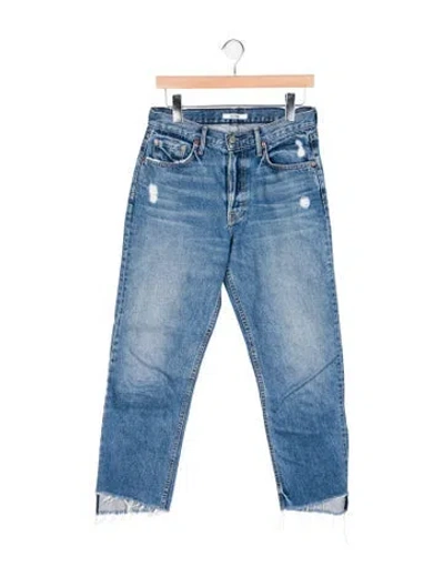 Pre-owned Grlfrnd Mid-rise Straight Leg Jeans In Blue